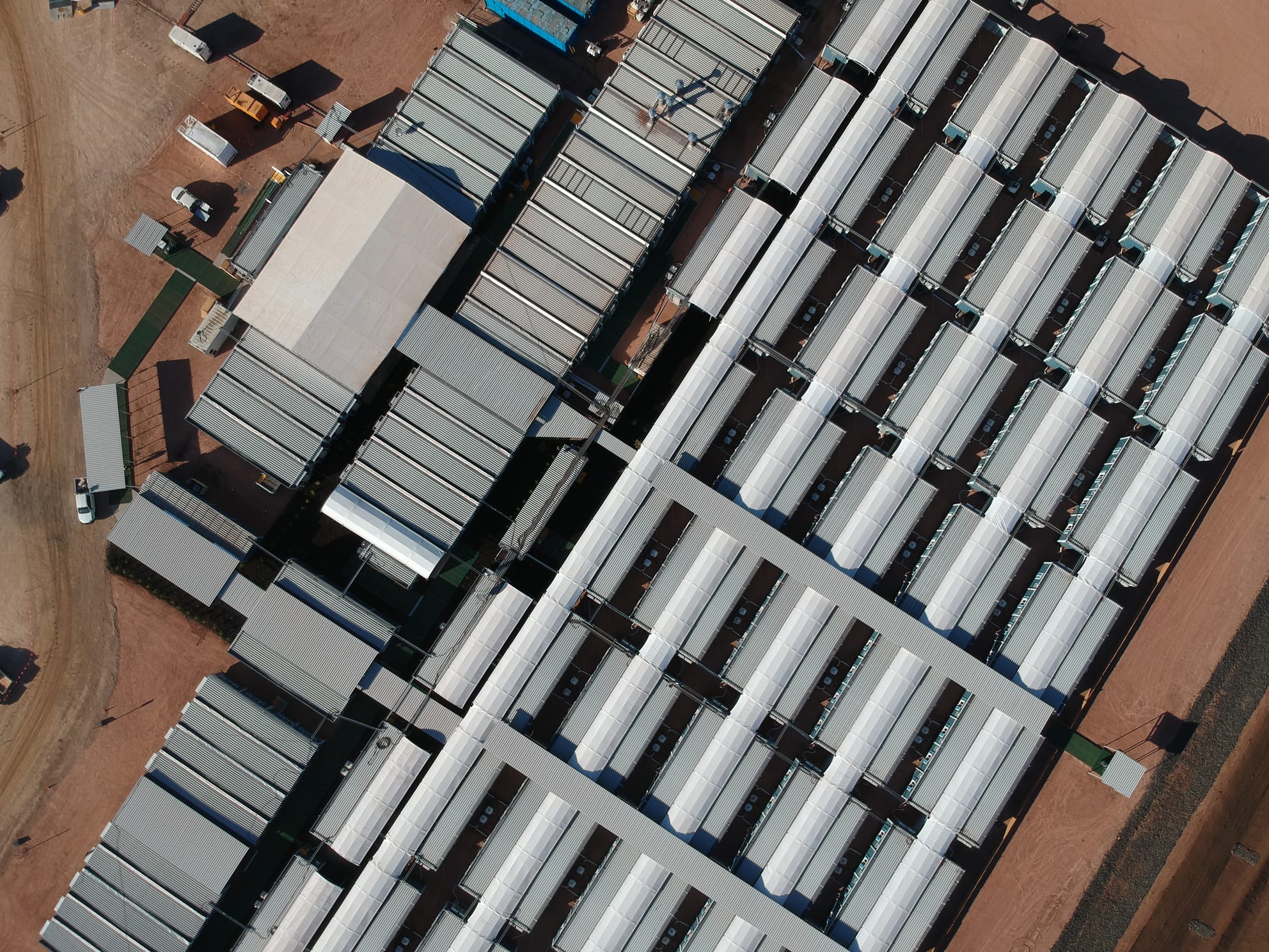 Aerial view of an APC modular accommodation camp